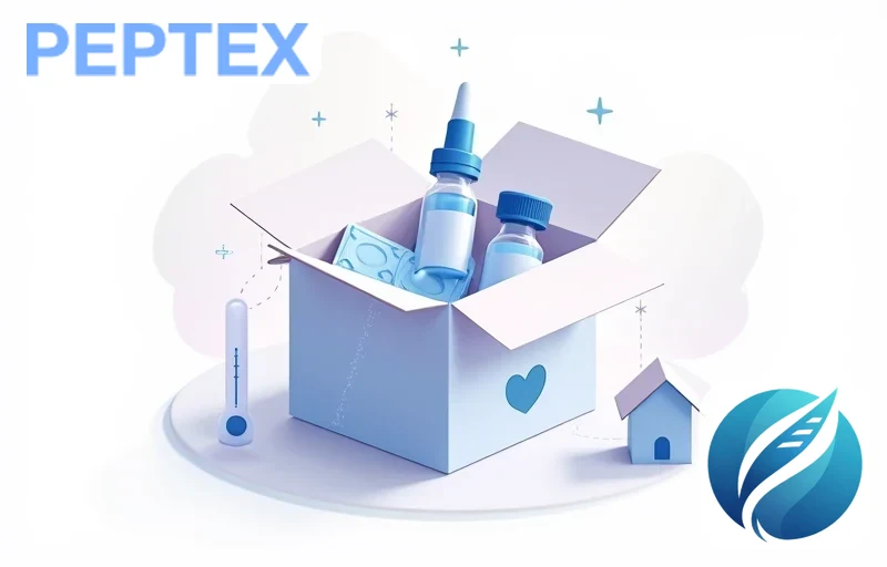 Cold chain insulated packaging with ice packs for EU peptide delivery