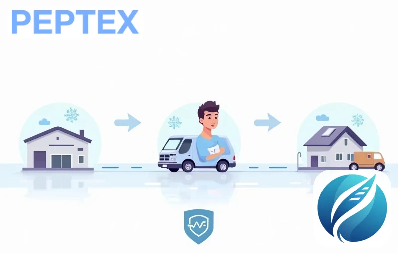Temperature controlled shipping route from warehouse to customer doorstep