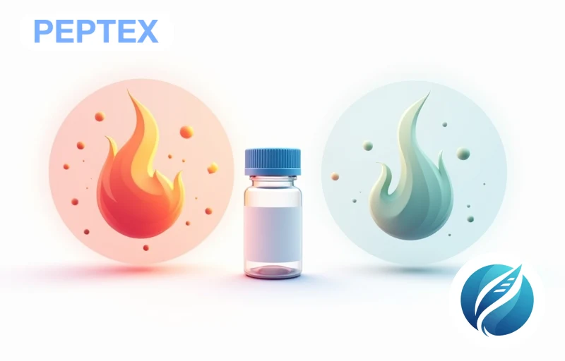 Cytokine level comparison bar chart showing IL-6 TNF-alpha CRP before and after peptide protocol
